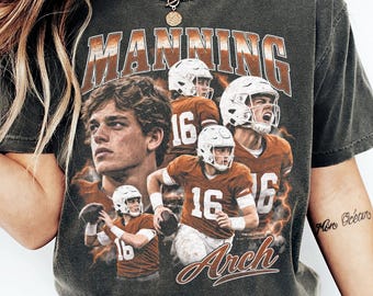 Arch Manning Shirt, Texas Football Number 16 Vintage Bootleg Comfort Colors Tee