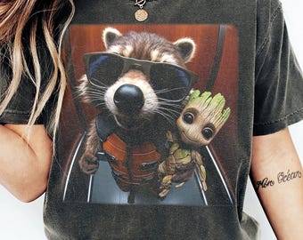 Maglietta Comfort Colors® Rocket Raccoon x Groot, Guardiani della Galassia