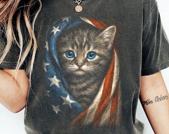 Katze Vintage 90er Jahre Comfort Farben Tshirt, lustiges Katzen Shirt, lustiges trendiges Shirt