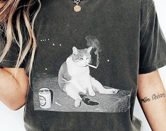 Camiseta con estampado de gato, sudadera con capucha, camiseta gráfica divertida, sudadera con meme, regalo para hombres y mujeres.