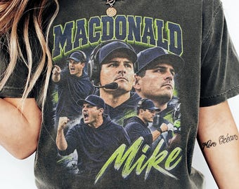 Mike Macdonald Seattle Football Shirt, Vintage Coach Collage Tee, Seattle Football Fan Gift, Retro Game Day Graphic T-Shirt