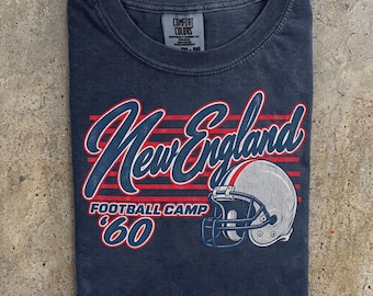 New England Football Shirt, Vintage Football Camp 1960 Tee, Retro New England Sports Shirt, Distressed Game Day Fan Gift