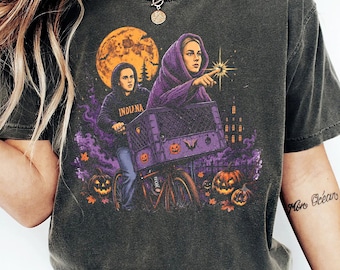Comfort Colors Caitlin Clark Sophie Cunningham Shirt, WNBA Halloween Parodi Tee, Indiana Basketball Fan Gift, Retro Movie Bicycle T-Shirt