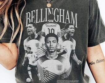 Jude Bellingham Vintage Shirt, Jude Bellingham Bootleg Tee, Bellingham Graphic T-Shirt, England Soccer Fan Gift, Retro 90s Football Tee