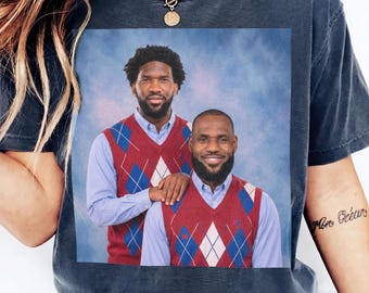 Comfort Colors Joel Embiid and LeBron James Philadelphia 76ers Step Brothers shirt