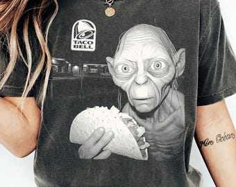 Comfort Colors® Goblin & Taco Ring Shirt, Movie Meme Tee, Precious Taco, Movie Shirt, Golum Foodie, Gift for Movie Fans