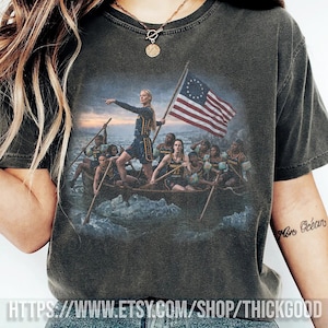 Sophie Cunningham Caitlin Clark Crossing The Delaware Shirt, Indiana Women's Basketball Vintage T-Shirt, Indiana Fever Graphic Tee image 2