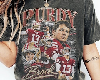 Koszulka vintage Brock Purdy, koszulka retro Brock Purdy z lat 90. z nadrukiem, koszulka z grafiką San Francisco Football, prezent dla fana Brock Purdy