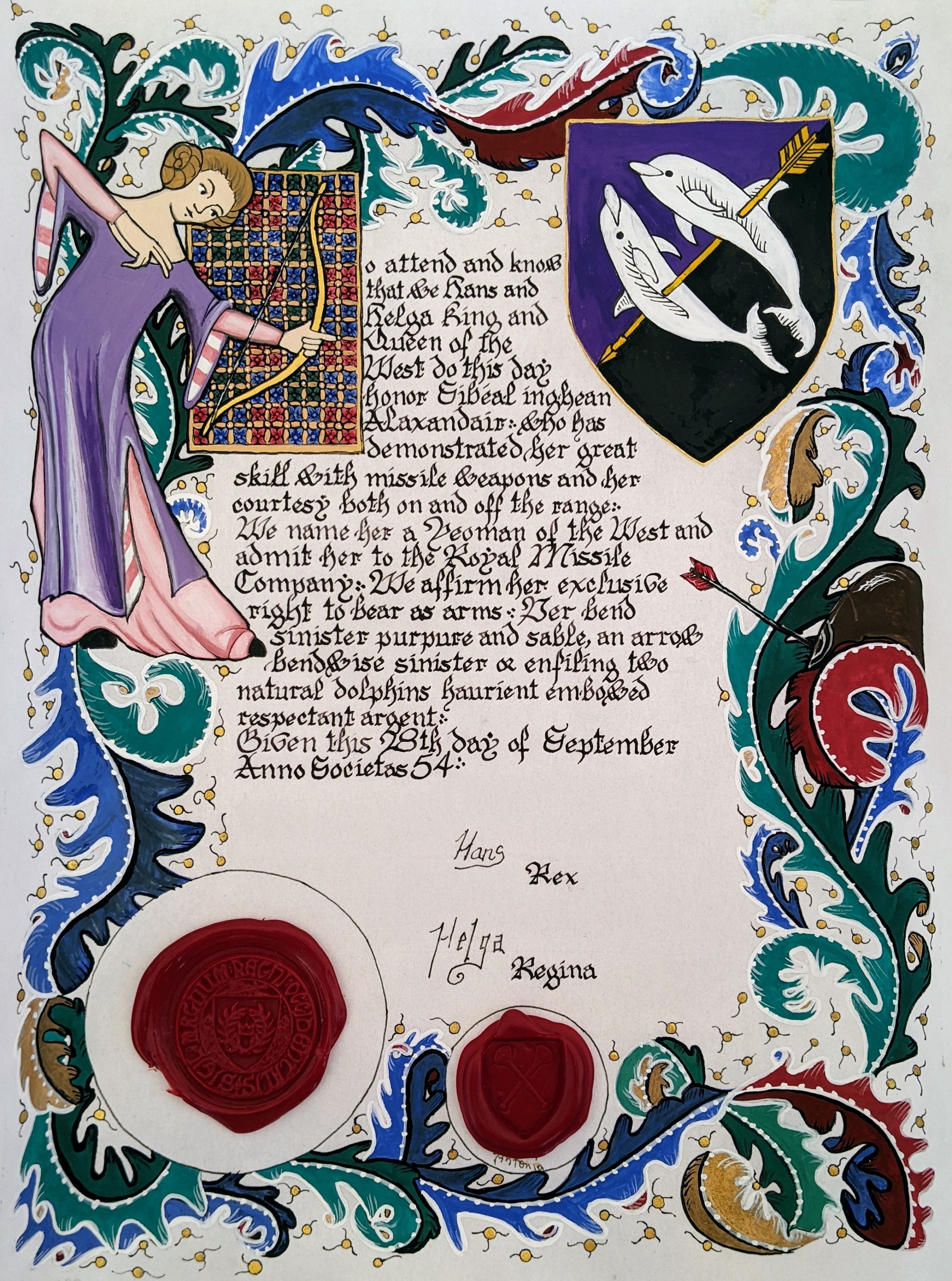 Custom Medieval Scroll With Calligraphy and Illumination - Etsy