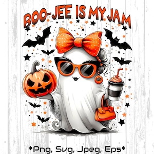 Halloween Boo-Jee Ghost PNG, Cute Spooky Ghost, Digital Download, Girly Bougie Ghost, Funny Ghost Clip Art, Trendy Halloween, Halloween Art