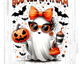Halloween Boo-Jee Ghost PNG, Cute Spooky Ghost, Digital Download, Girly Bougie Ghost, Funny Ghost Clip Art, Trendy Halloween, Halloween Art