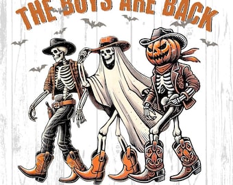 Spooky Skeleton Cowboy SVG, Halloween Western Clipart (Digital Download)