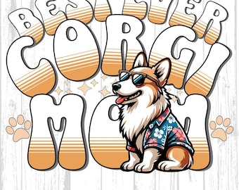 Corgi Dog Mom PNG: Sublimation Design (Digital Download)