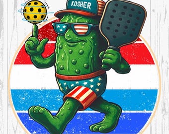Funny Pickle Ball PNG, Kosher Pickle Ball Design, Cute Pickleball Clipart, Instant Digital Png Download for Pickleball Sublimation Art