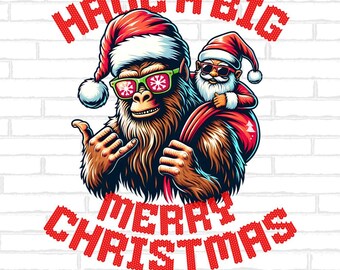 Bigfoot Christmas PNG, Bigfoot Santa, Merry Sasquatchmas, Descarga digital de Bigfoot, Clip art de Navidad de Bigfoot, Clipart de Santa Sasquatch,