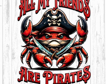 Kids Pirate Crab Png, Beach Vibes PNG, Kids Summer Vibes PNG Digital Download, Funny kids beach png, Cute summer clipart, Funny beach Png