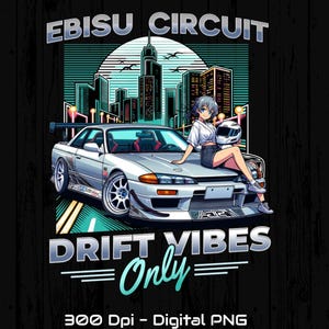 JDM Racing PNG, Digital Drifting Race Car Instant Download Clipart, Japanese Drift Car, Sublimation Art for Car Lovers, Anime Racing Graphic