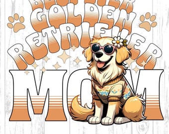 Golden Retriever Mom PNG: Dog Clip Art, Sublimation Design (Instant Download)