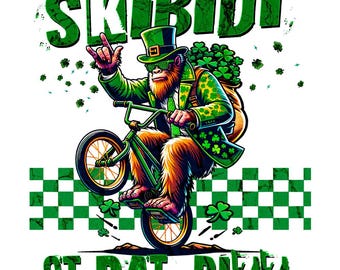 Duende Pie Grande Skibidi del Día de San Patricio PNG (Descarga digital)