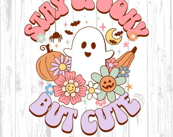 Håll dig läskig SVG PNG-fil - söt spökdesign - rolig Halloween-spöke png - läskig säsong Clipart - söt Halloween digital nedladdning
