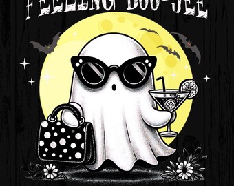 Halloween Boo-jee Ghost PNG, Halloween Martini Lovers Gift for Women (Digital Download)