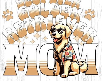 Golden Retriever Mom PNG: Dog Mama Sublimation Design (Digital Download)
