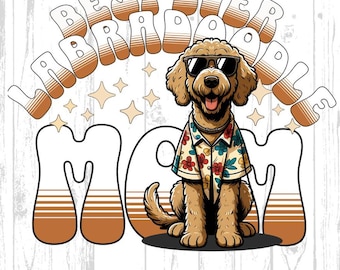 Hundmamma PNG, Labradoodle-älskare sublimeringsdesign, söt hundmamma-present, digital nedladdning för hund-T-shirts, husdjursälskare PNG, mors dag-hund PNG