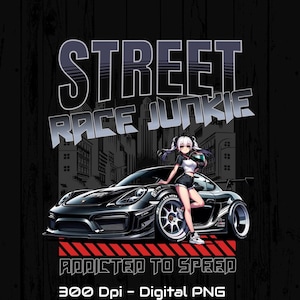 JDM Racing PNG, Porsche Rennwagen, digitaler Download Rennwagen Clipart, japanisches Driften, Sublimationskunst für Autoliebhaber, Anime Racing Grafik