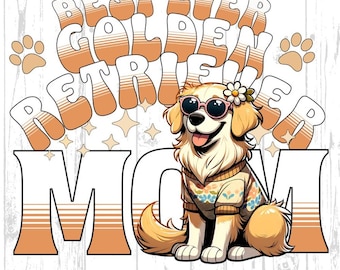 Golden Retriever Mom PNG, Dog Mama Gift, Sublimation Design (Digital Download)
