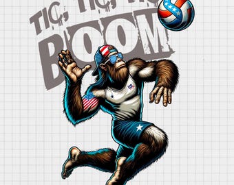 Big Foot Volleyball PNG, USA Fan Design (Digital Download)