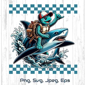 Turtle riding A Shark Png| Back to Shool Svg | Boys Shark Svg | Png Svg Jpg Eps instant download | Boys Shark Svg, 1st Day of School
