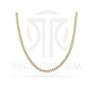 Moissanite Diamond Tennis Chain Necklace: Sterling Silver Iced Out Hip Hop Jewelry