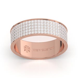 Moissanite Eternity Band: Round Cut Men&#39;s Wedding Ring, Gold or Silver