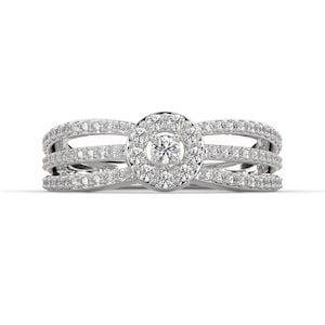 Moissanite Engagement Ring: 14K Gold Plated 925 Silver, Dainty Solitaire
