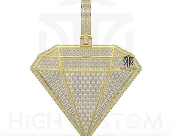 Custom Iced Out Moissanite Diamond Shape Pendant 3D Hip Hop Rapper Bling Charm 925 Silver Luxury Pendant