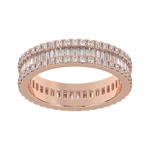Moissanite & Lab Diamond Engagement Ring: Sterling Silver or Gold