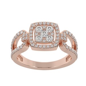 Rose Gold Moissanite Engagement Ring: Vintage S925 Sterling Silver Bridal Jewelry