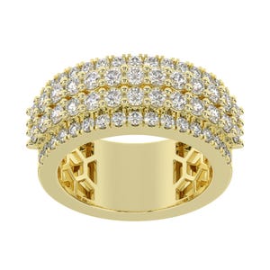 Moissanite Eternity Band Ring: 14K Gold or Sterling Silver Wedding Ring