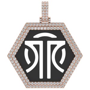 Personalisierter Foto Anhänger: Moissanit Diamant Hip Hop Schmuck