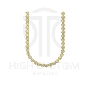 Moissanite Diamond Tennis Chain: Sterling Silver Iced Out Hip Hop Necklace