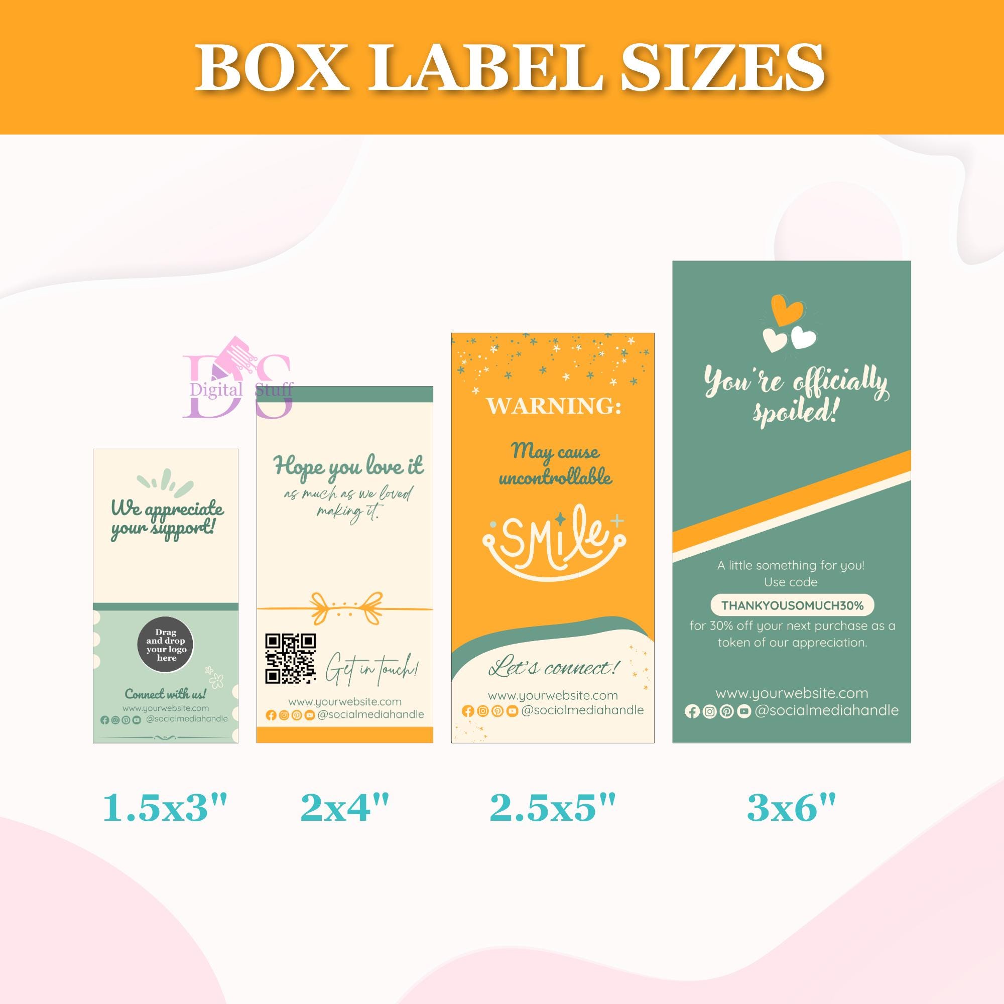 Custom Box Label Canva Template, Packaging Seal Design, Printable ...