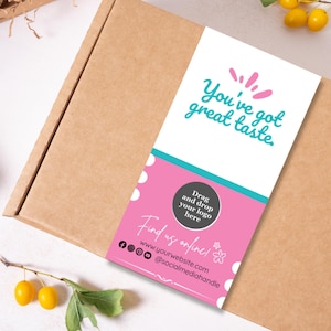 Editable Box Label Canva Template, Printable Shipping Parcel Sticker, DIY Thank You Sticker, Packaging Seal Design, Box Seal Sticker Design
