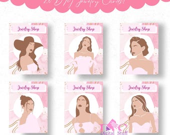 Boho Jewelry Display Card Template, Editable Earring & Necklace Tags, Canva Branding Card, Portrait Design, Printable Jewelry Insert
