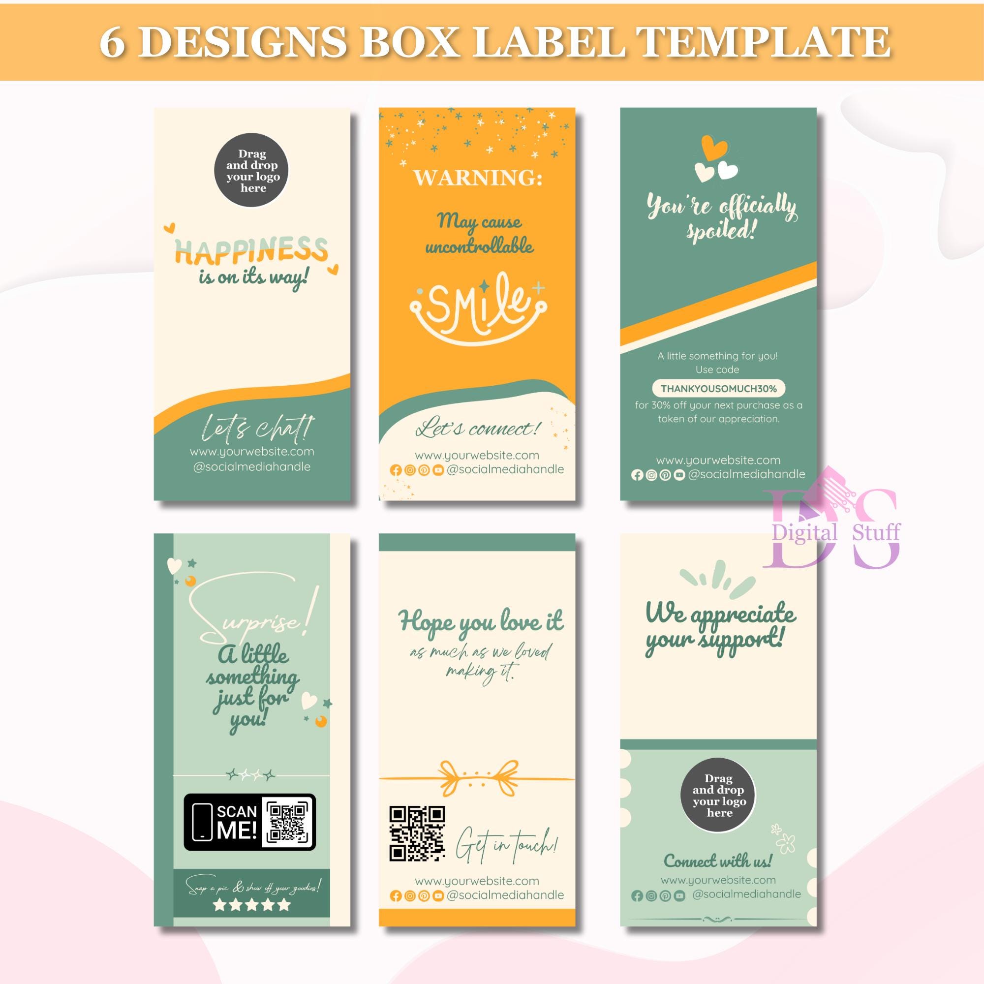 Custom Box Label Canva Template, Packaging Seal Design, Printable ...