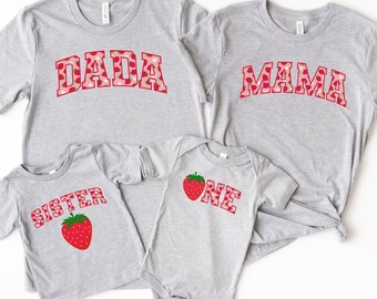 Strawberry Birthday Shirt Berry First Birthday Outfit Strawberry Shirt Mama Strawberry Dad Shirt Strawberry First Birthday Outfit