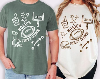 Football First Birthday Shirt, Football Theme 1st Down Birthday Shirts, Matching Family Football Shirts, Custom 1st Birthday Football Tees