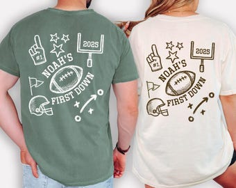Football First Birthday Shirt, Football Theme 1st Down Birthday Shirts, Matching Family Football Shirts, Custom 1st Birthday Football Tees