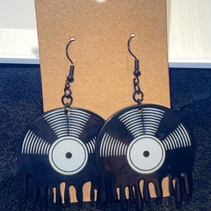 vinyl record earrings