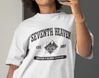 Final Fantasy VII Oversized Seventh Heaven TShirt Trendy Gaming Gift For Cozy Gamer FF7 Graphic Tee Final Fantasy 7 Merch College Shirt