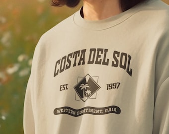 Unisex Final Fantasy 7 Costa del Sol Sweatshirt, College Style Final Fantasy VII, FFVII, FF7, Trendy Gaming Gift, Gaming, Cozy Gamer